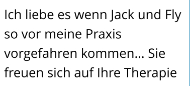 Ich liebe es wenn Jack und Fly so vor meine Praxis vorgefahren kommen… Sie freuen sich auf Ihre Therapie